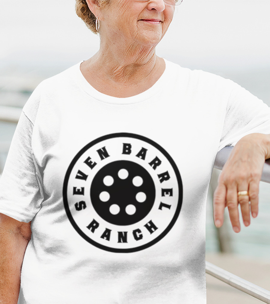 Seven Barrel Ranch Revolver Cylinder Circle T-Shirt