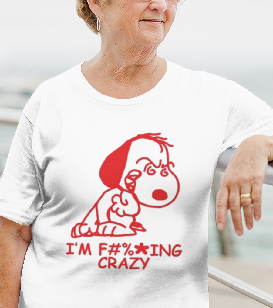I'm F#%*ing Crazy Red Cartoon Character With Angry Expression T-Shirt