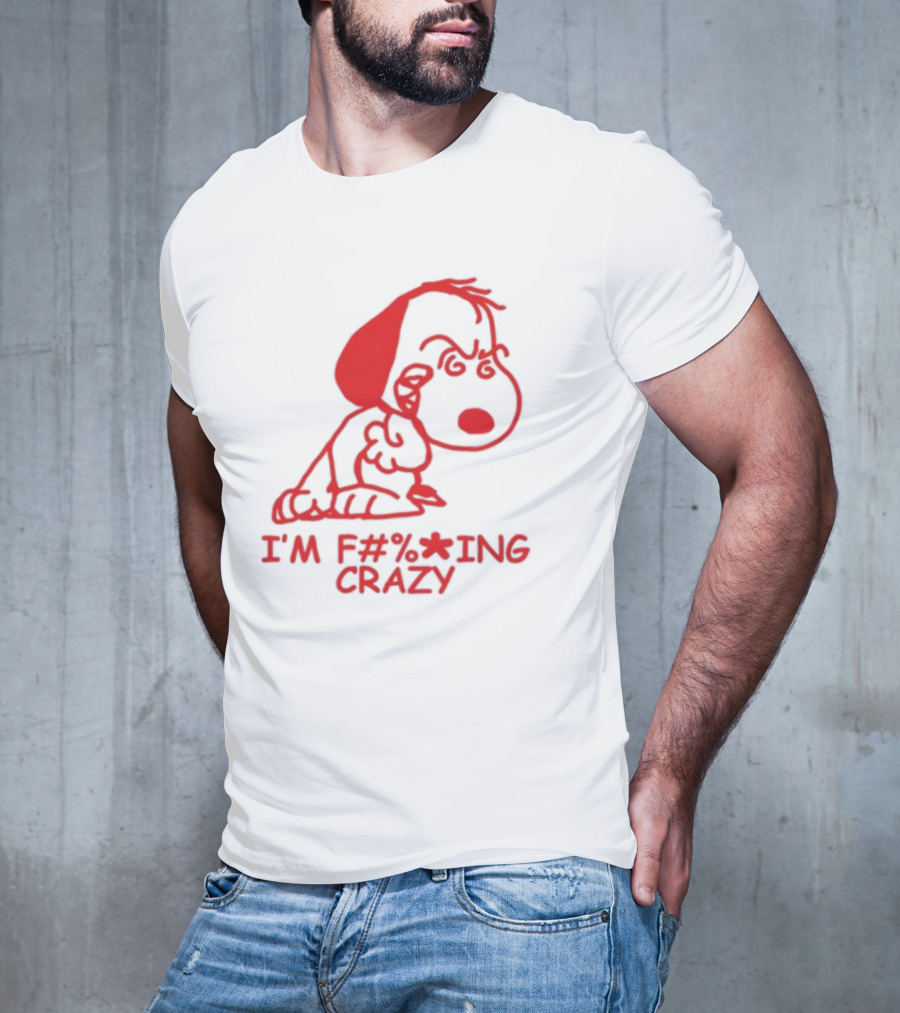 I'm F#%*ing Crazy Red Cartoon Character With Angry Expression T-Shirt