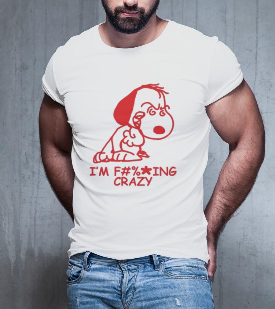I'm F#%*ing Crazy Red Cartoon Character With Angry Expression T-Shirt