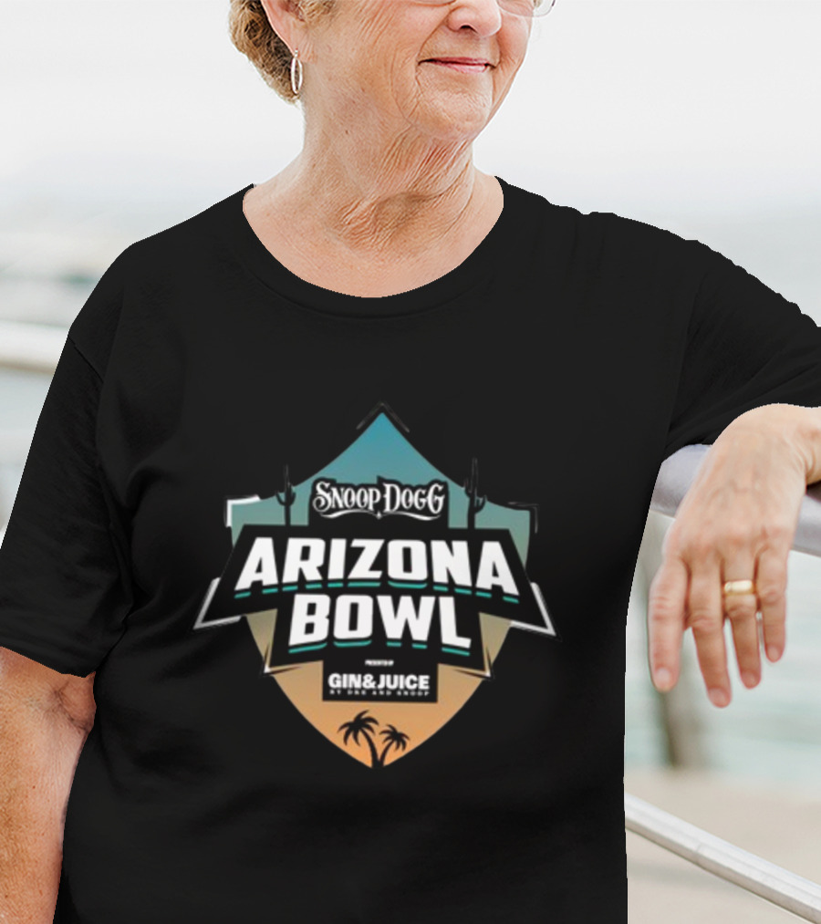 Snoop Dogg Arizona Bowl Presented By Gin And Juice With Palm Trees Iconic Shield T-Shirt