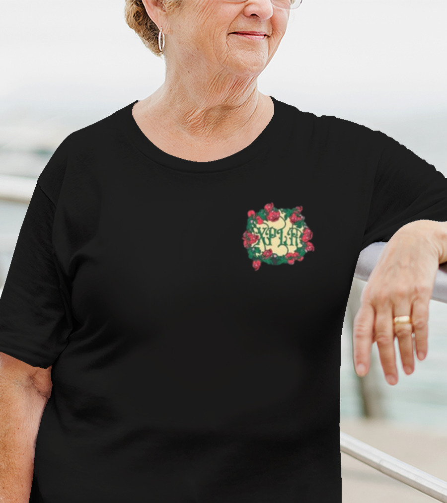XPLR Floral Skull Wreath Roses T-Shirt