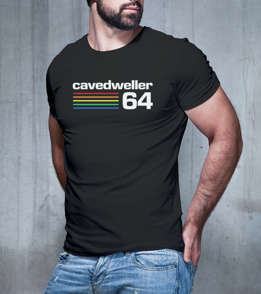Cavedweller 64 Retro Gaming Style With Striped Color Bars T-Shirt