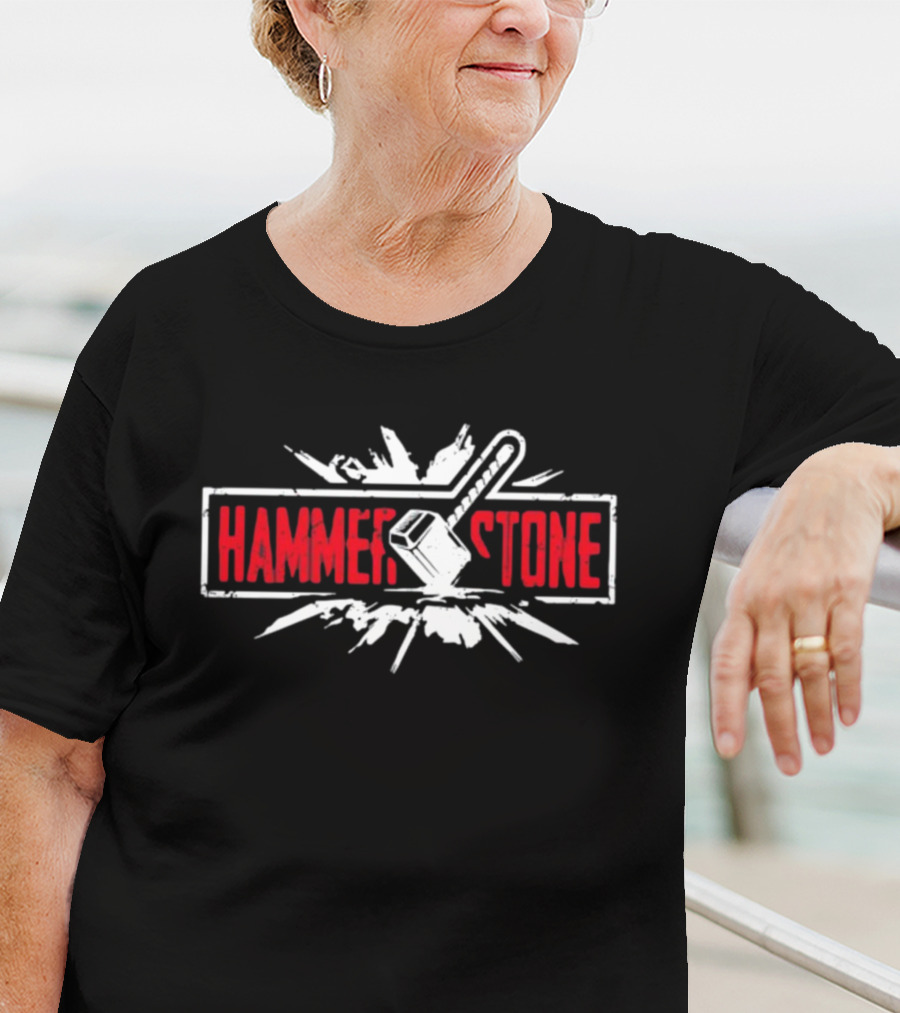 HAMMER STONE Burst Impact Graphic With Sledgehammer T-Shirt