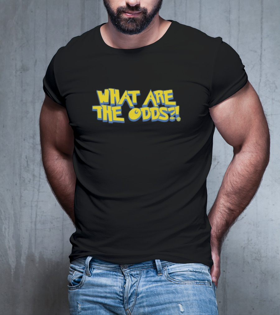 Mr Fruit Dotexe What Are The Odds Text With Yellow Bold Letters And Faces T-Shirt