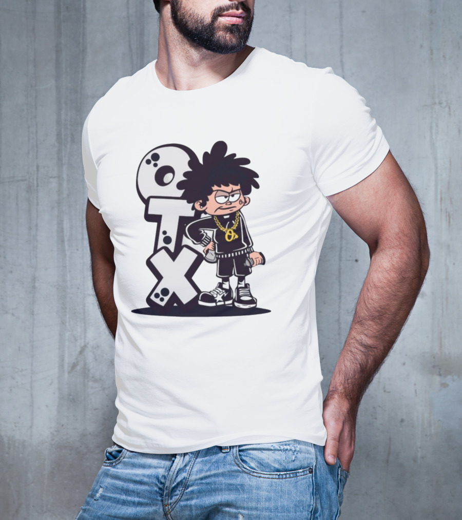 OTX Only Tha Xlcusive Cartoon Character With Chain T-Shirt