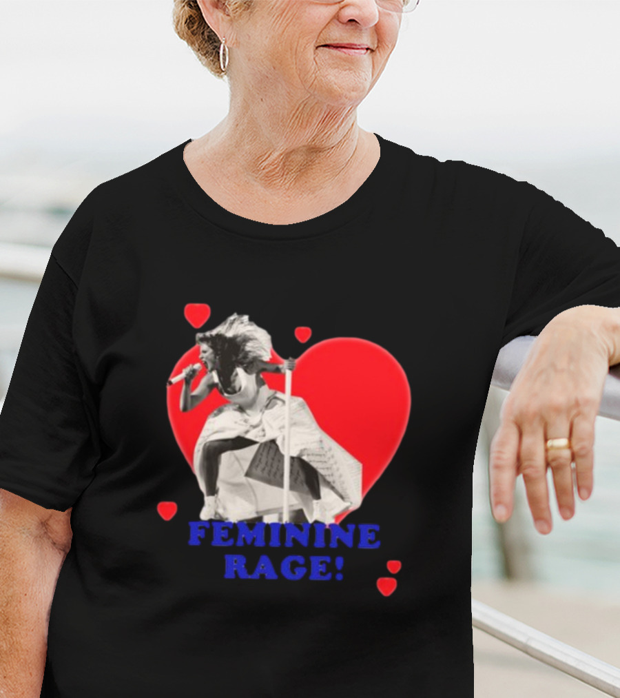 Taylor Swift Feminine Rage Sussy Swiftie Heart Stage Performance T-Shirt