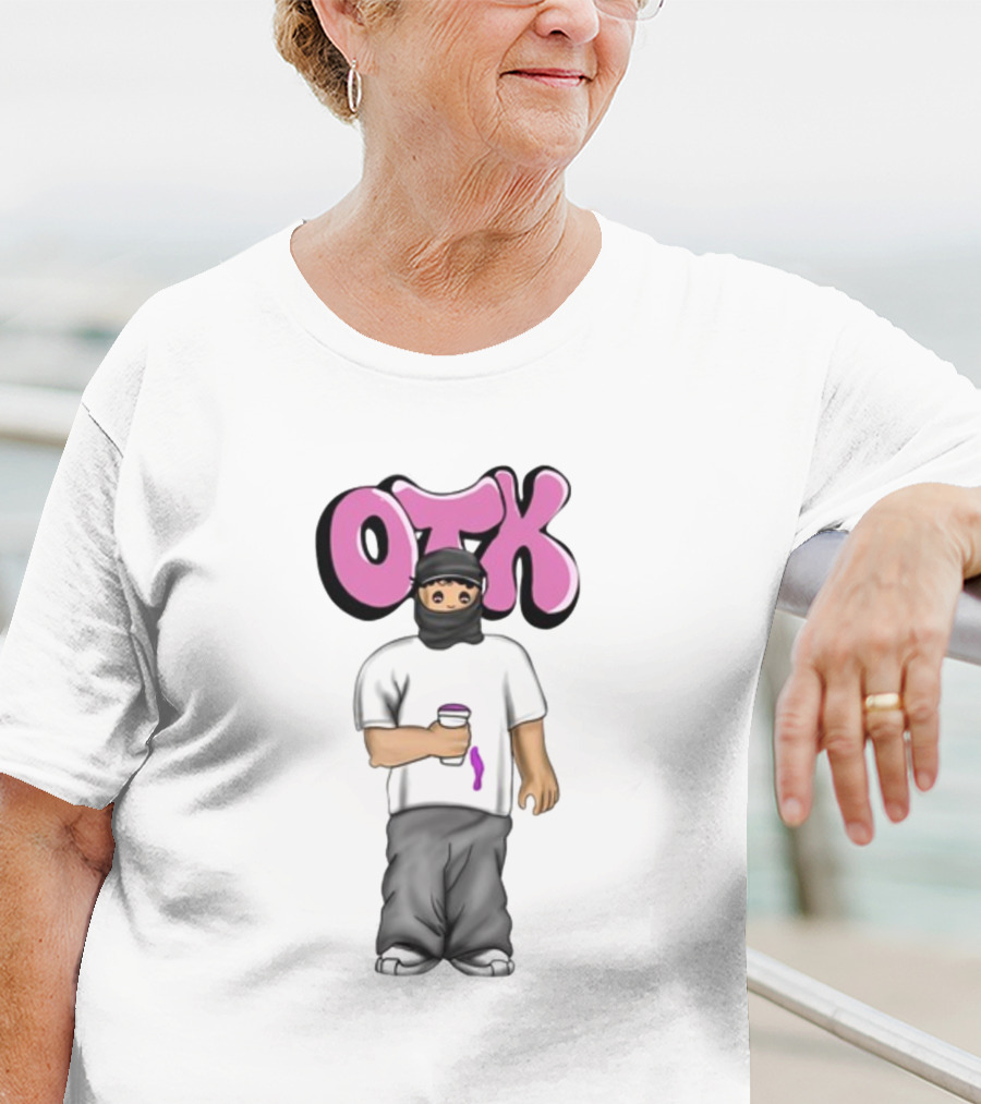 OTK Ski Mask Character With Coffee Cup T-Shirt
