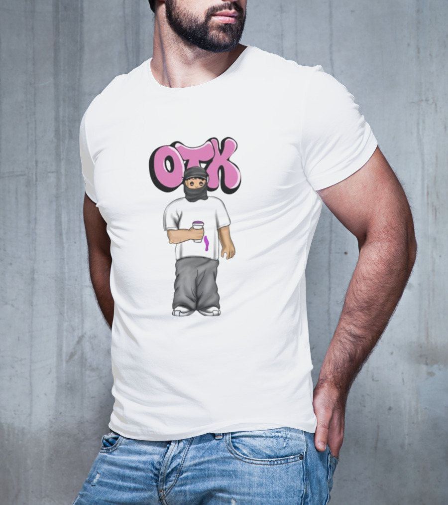 OTK Ski Mask Character With Coffee Cup T-Shirt