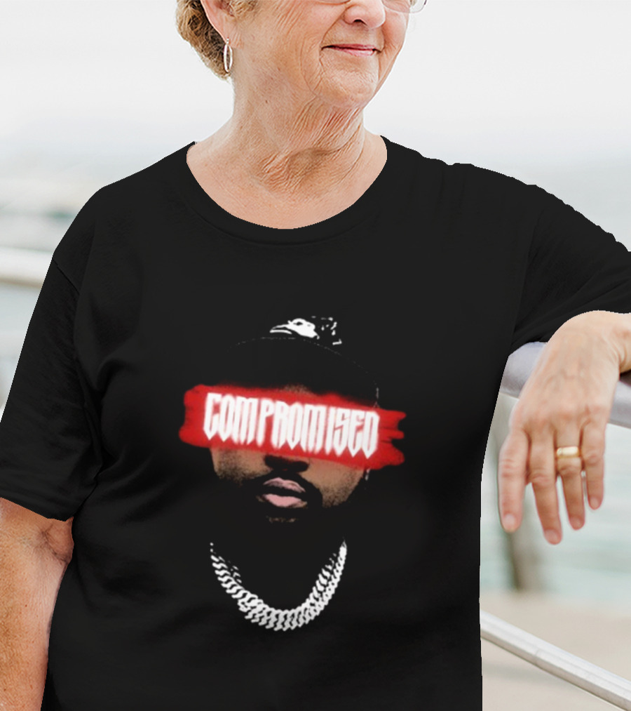 DjAkademiks Compromised Red Text Black Hat Chain T-Shirt