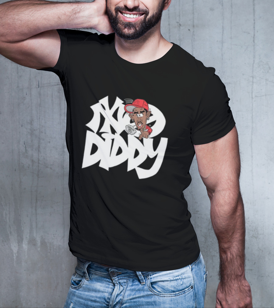 Bad Boy Red Cap Diddy With Graffiti Style Text And Cartoon Character T-Shirt