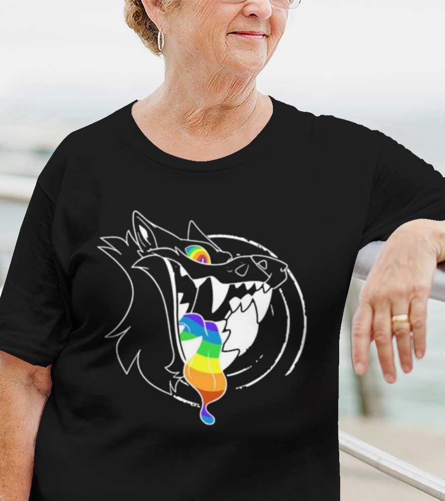 Slosh.Dog Prismaw Rainbow Wolf T-Shirt