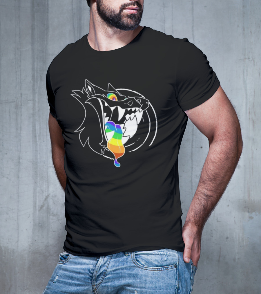 Slosh.Dog Prismaw Rainbow Wolf T-Shirt