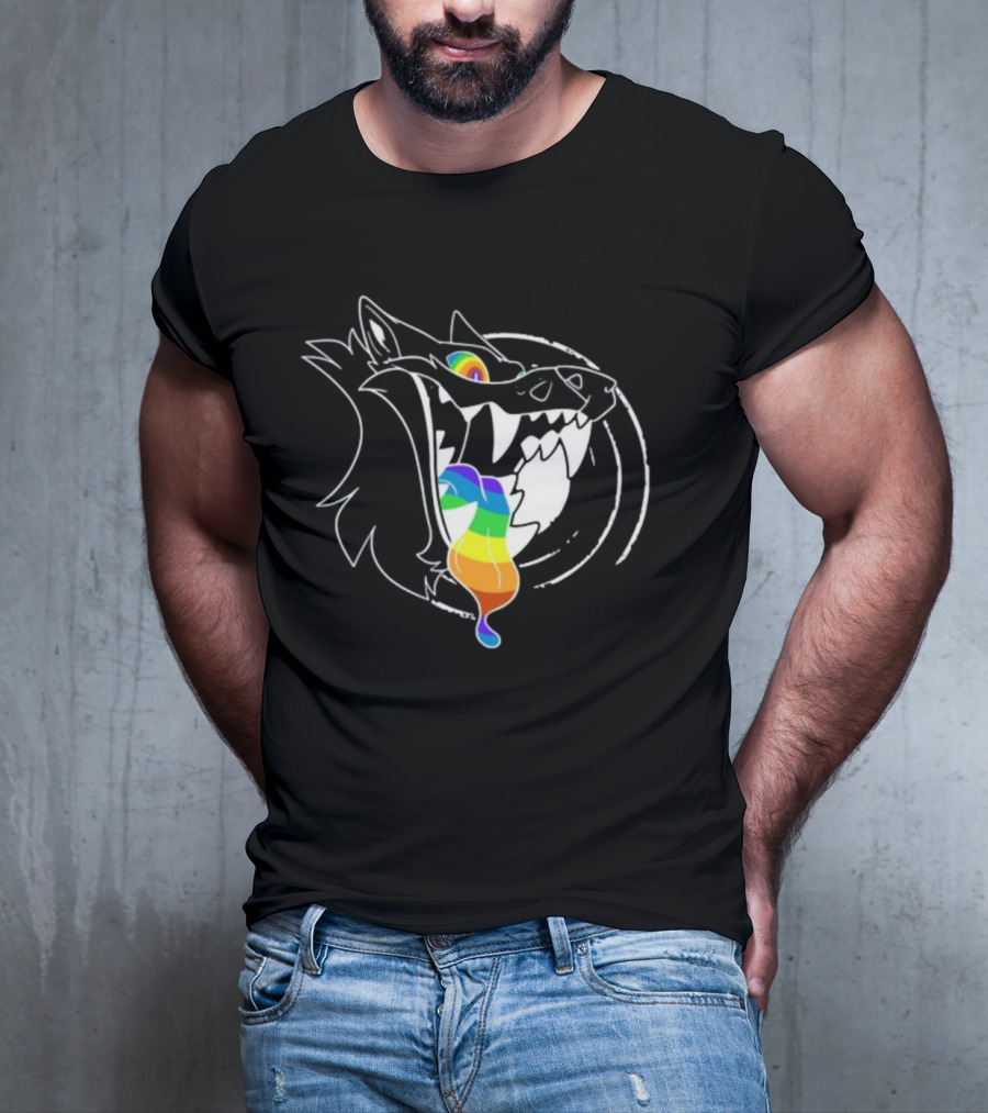 Slosh.Dog Prismaw Rainbow Wolf T-Shirt