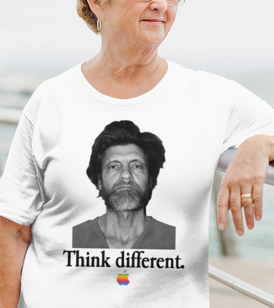 Uncle Ted Think Different Apple Parody With Rainbow T-Shirt