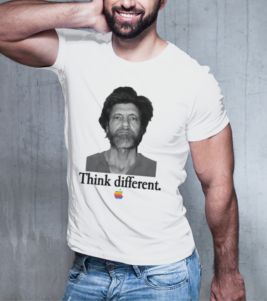Uncle Ted Think Different Apple Parody With Rainbow T-Shirt