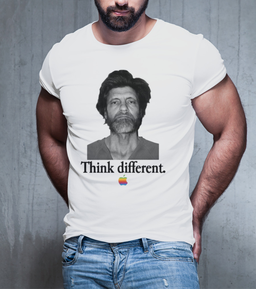 Uncle Ted Think Different Apple Parody With Rainbow T-Shirt
