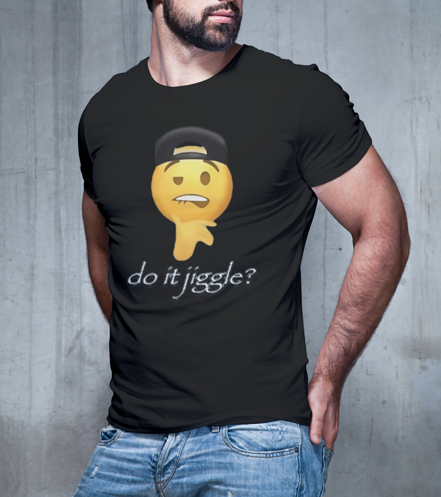 Do It Jiggle Emoji With Backwards Baseball Cap T-Shirt