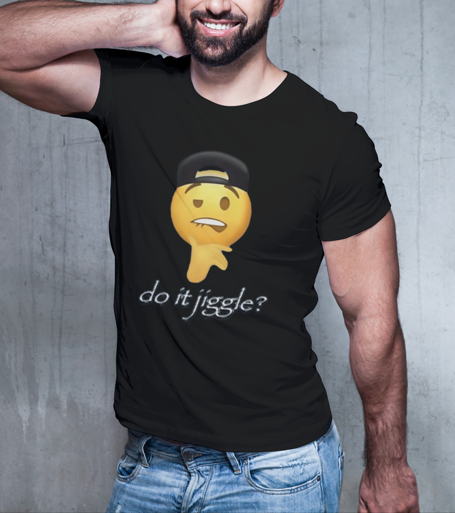 Do It Jiggle Emoji With Backwards Baseball Cap T-Shirt