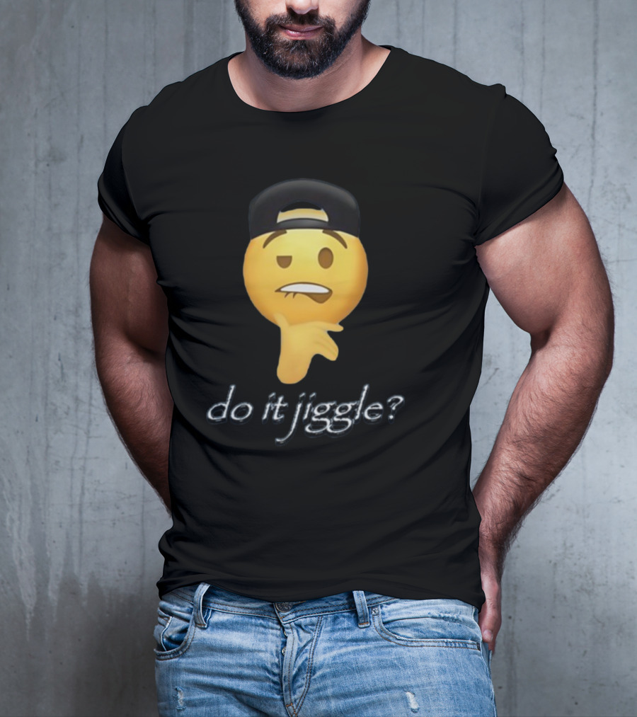 Do It Jiggle Emoji With Backwards Baseball Cap T-Shirt