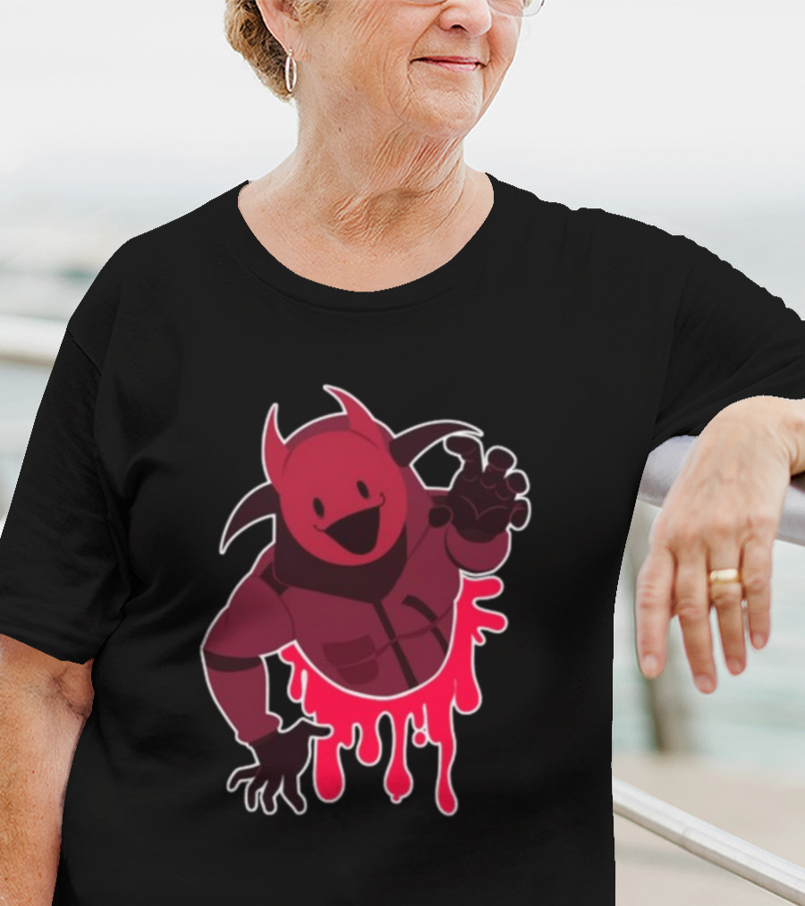 Reddsmess Get Over Here Dripping Red Demon Suit Character T-Shirt