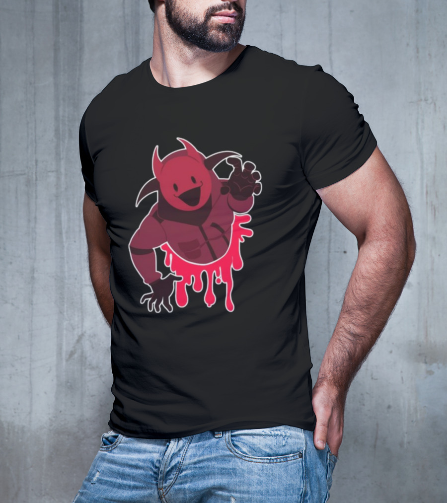 Reddsmess Get Over Here Dripping Red Demon Suit Character T-Shirt
