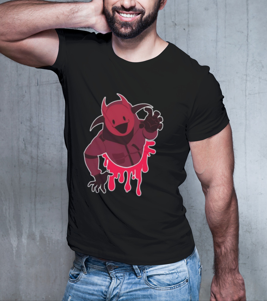Reddsmess Get Over Here Dripping Red Demon Suit Character T-Shirt
