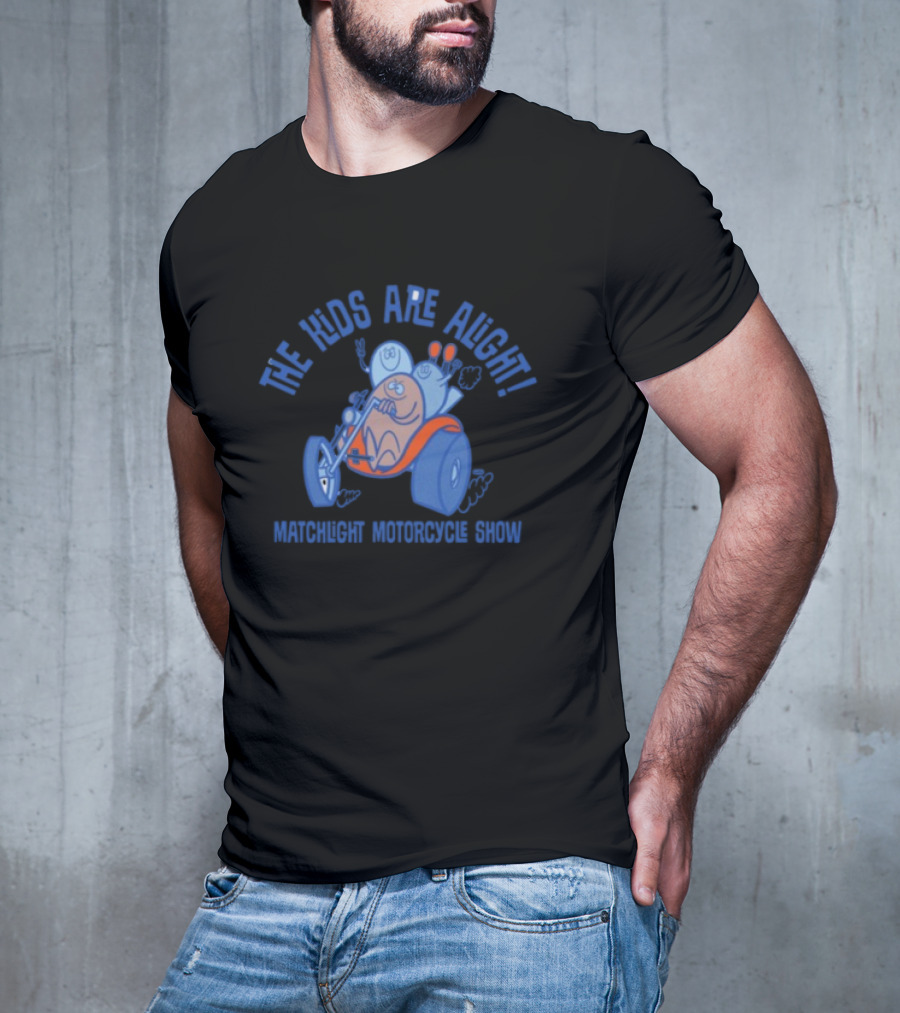The Kids Are Alright Fartco Matchlight Motorcycle Show Cartoon Characters Riding Tricycle T-Shirt
