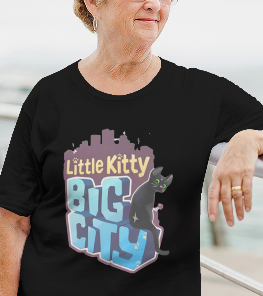 Little Kitty Big City Playful Cat Adventure T-Shirt