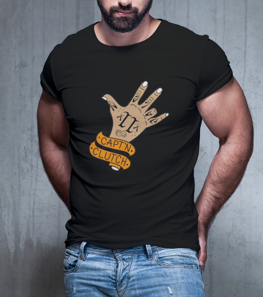 My Business Man Capt'n Clutch Hand Tattoo Numerals Banner T-Shirt