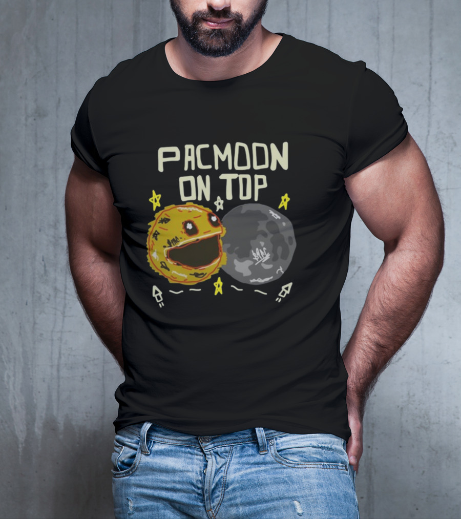 Pacmoon On Top Pacman And Moon With Stars And Arrows T-Shirt