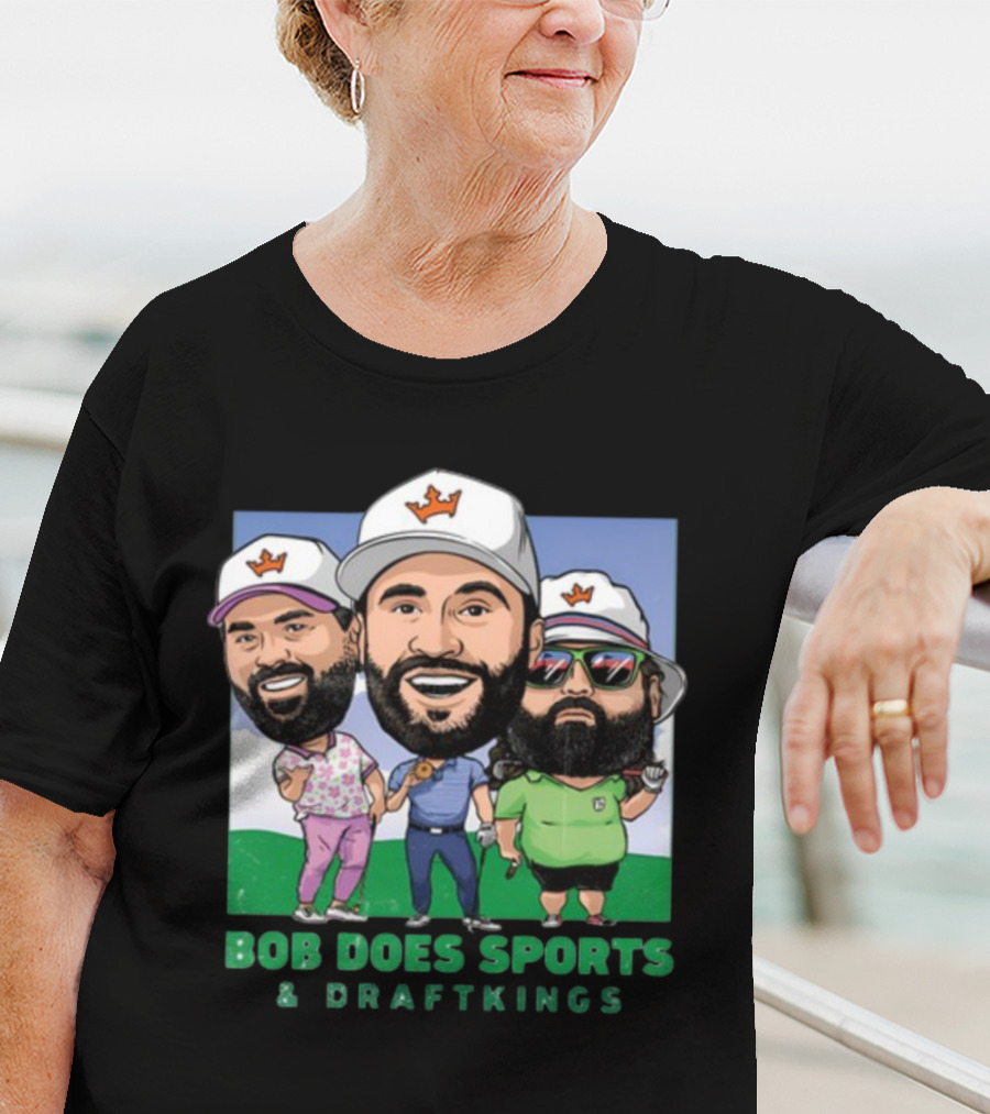 Bob Does Sports And DraftKings Golf Cartoon Collaboration T-Shirt