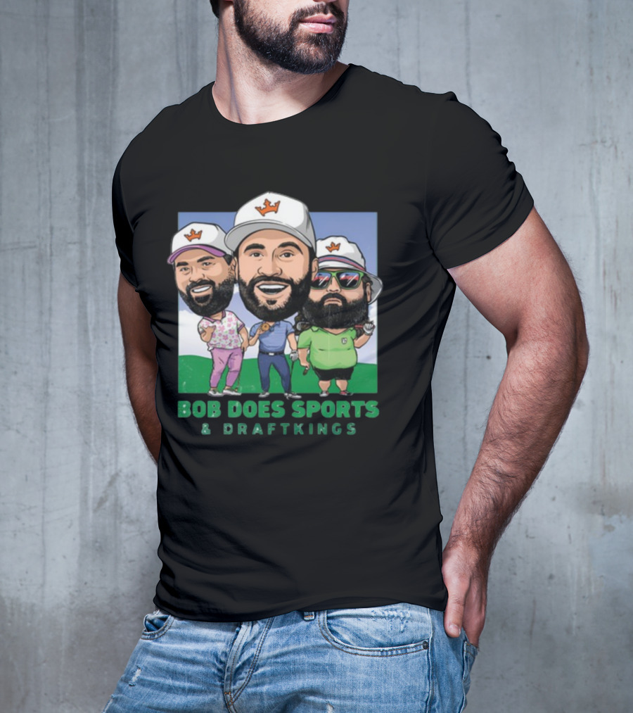 Bob Does Sports And DraftKings Golf Cartoon Collaboration T-Shirt
