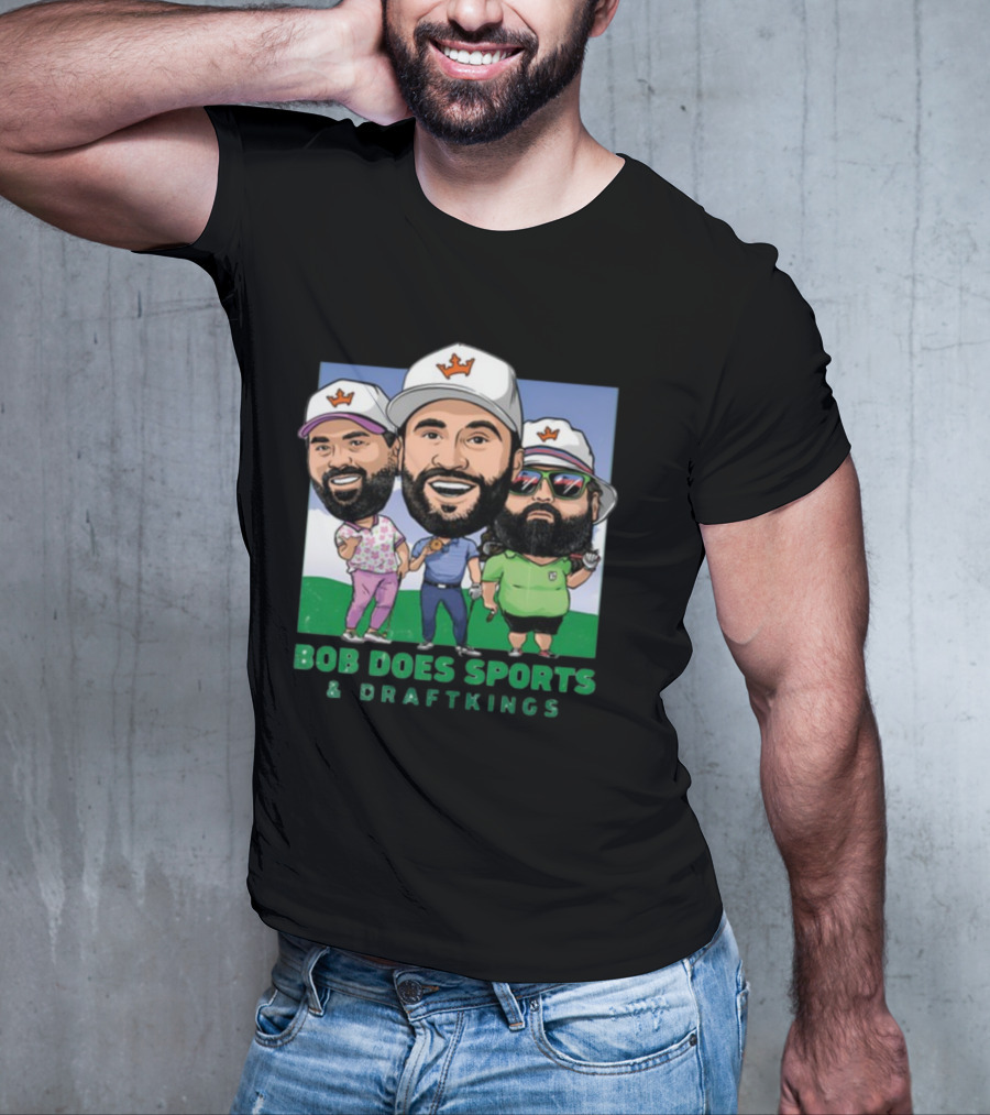 Bob Does Sports And DraftKings Golf Cartoon Collaboration T-Shirt