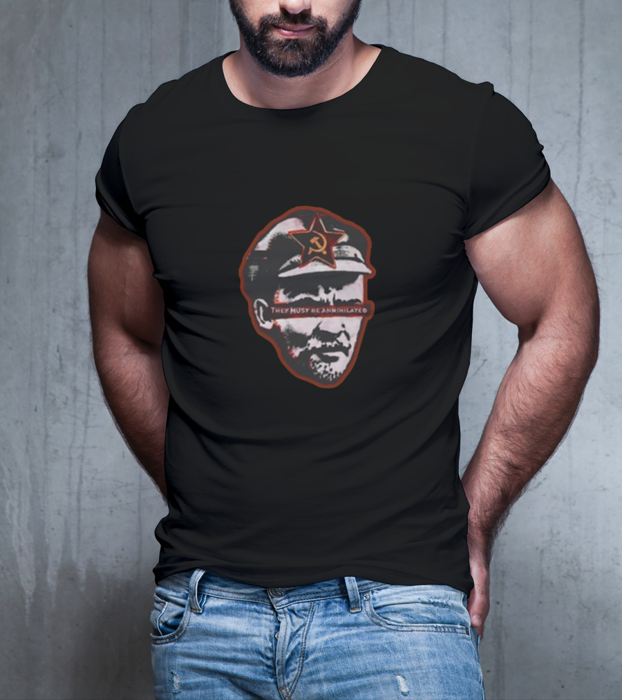 They Must Be Annihilated Soviet Star Lenin Bust Unwokeart Zine T-Shirt