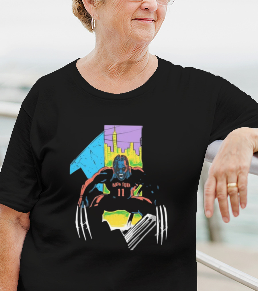 New York Wolverine Brunson Basketball Claws Skyline T-Shirt