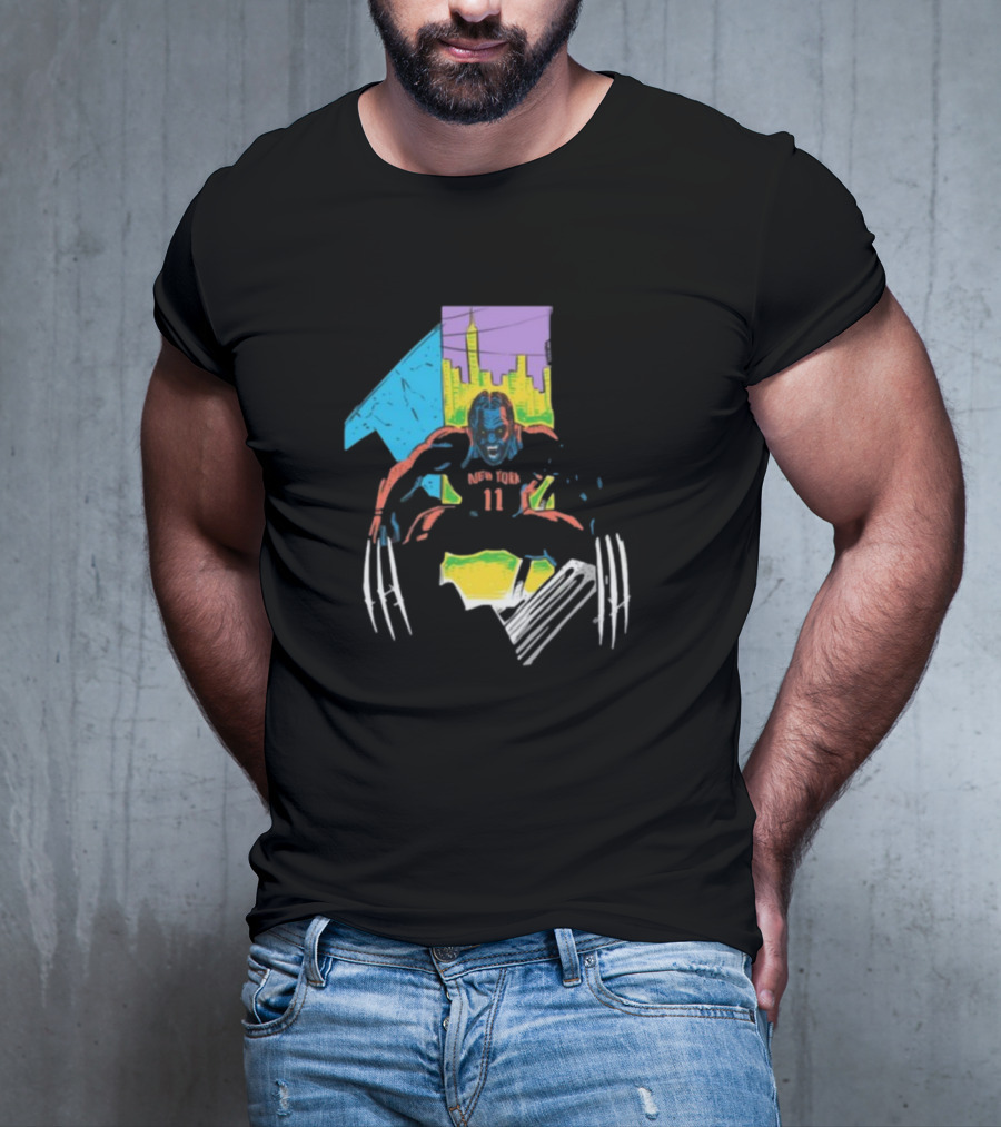 New York Wolverine Brunson Basketball Claws Skyline T-Shirt