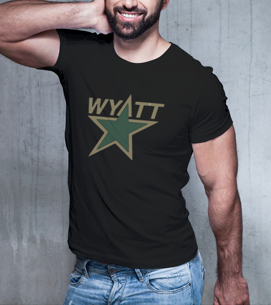 Wyatt Star Green And Gold Bold Lettering With Central Star T-Shirt