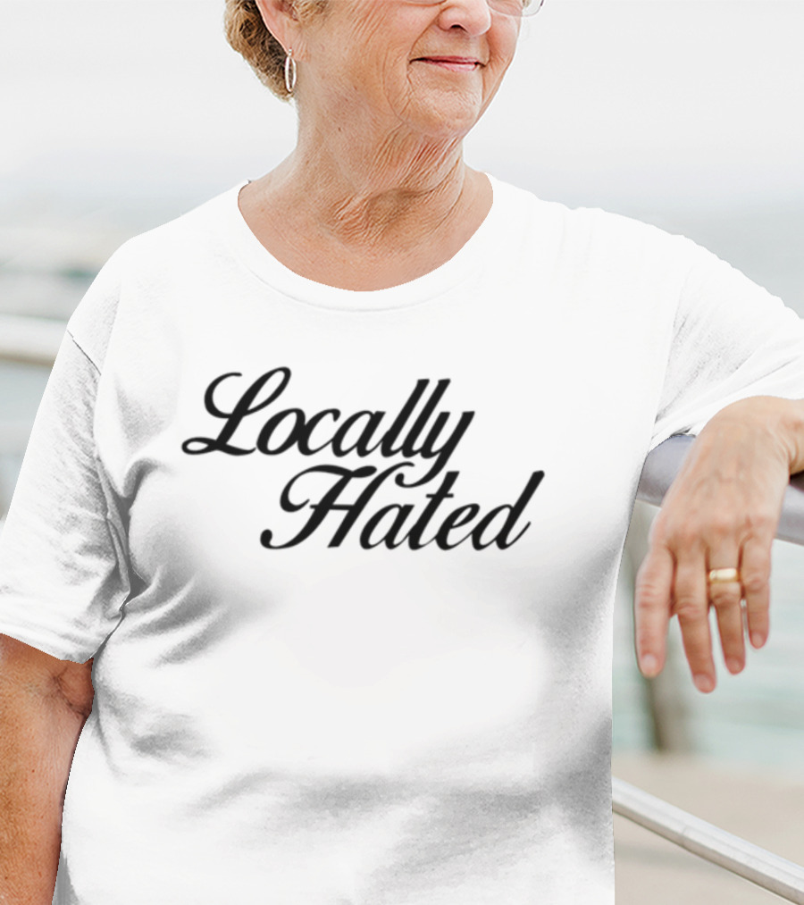 Denye Locally Hated Bold Calligraphy T-Shirt
