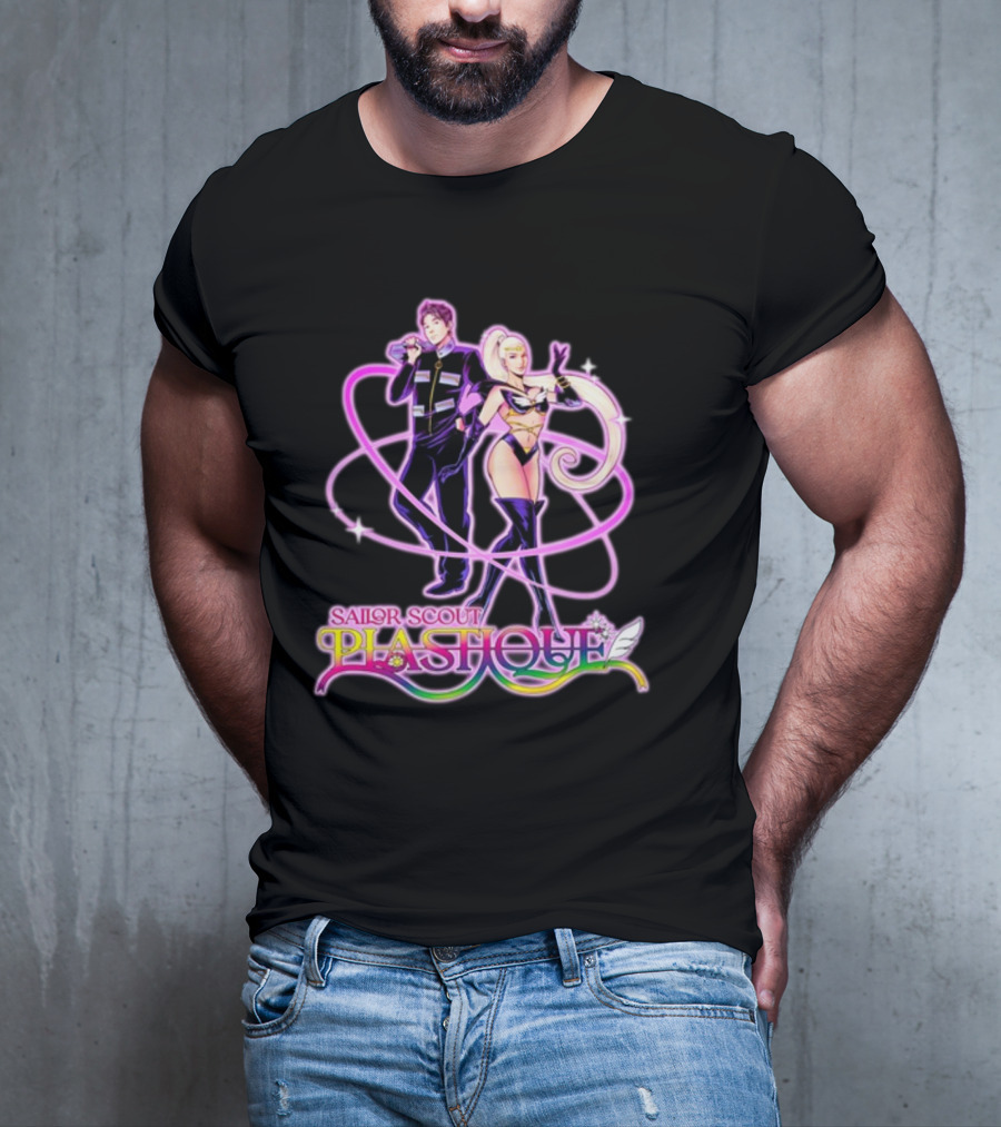 Sailor Scout Plashole Neon Anime Duo T-Shirt