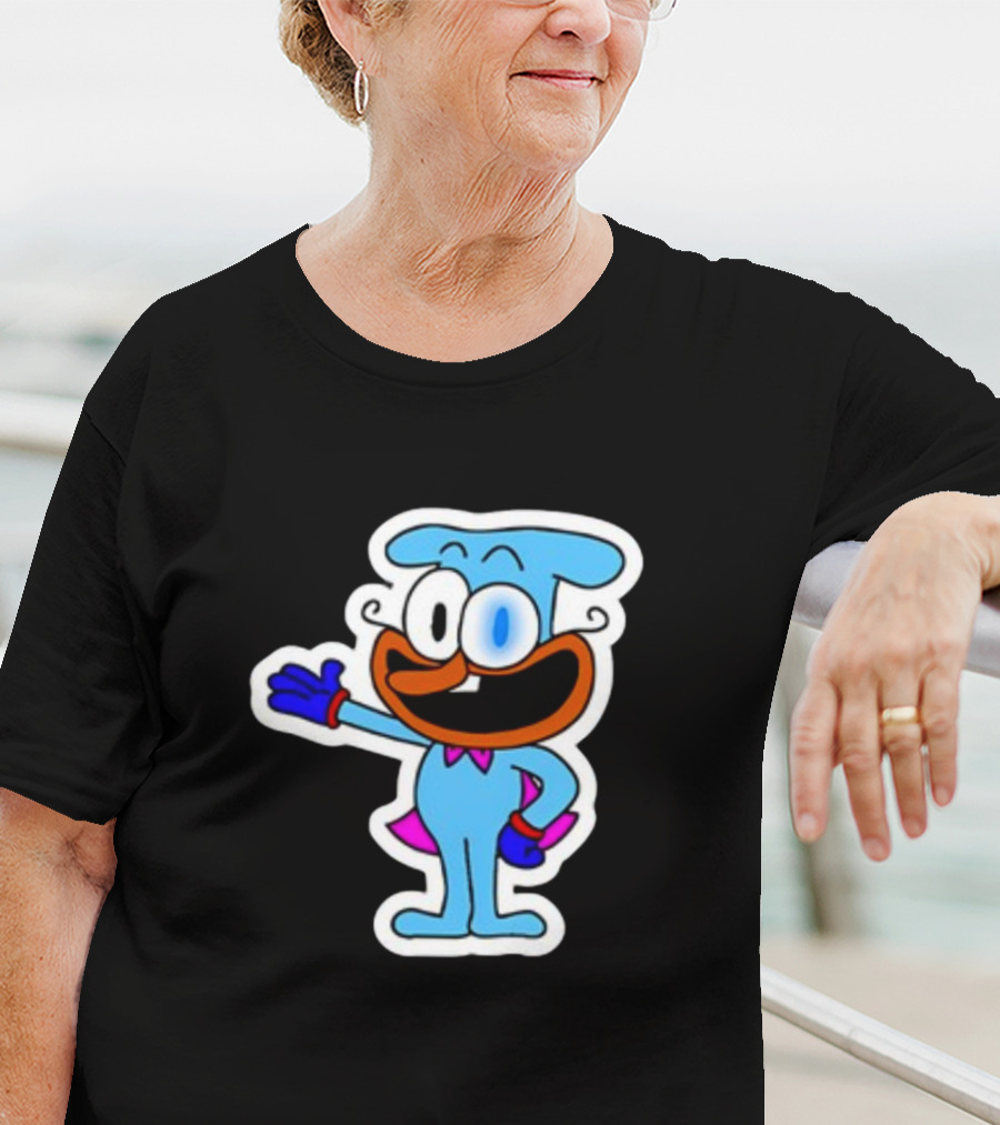 Soomlarr The Doise Animated Character With Blue Outfit And Orange Face T-Shirt