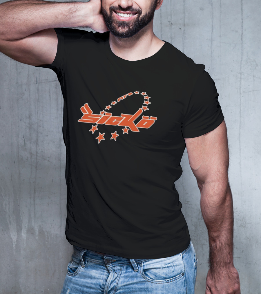 Afb Sicko Stars Bold Red Text With Curved Star T-Shirt