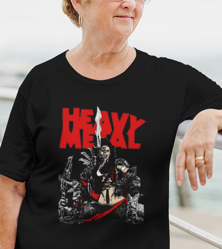 Heavy Metal Warrior With Weapons And Armor T-Shirt