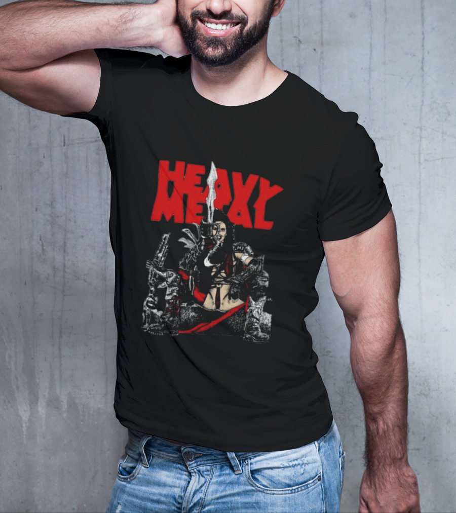 Heavy Metal Warrior With Weapons And Armor T-Shirt