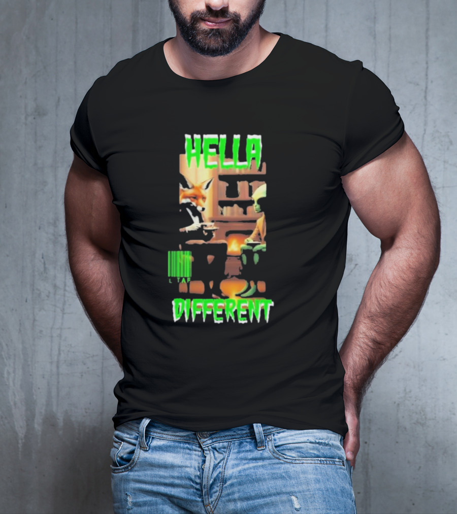 Hella Different Fox And Alien Enjoying A Spot Of Tea T-Shirt