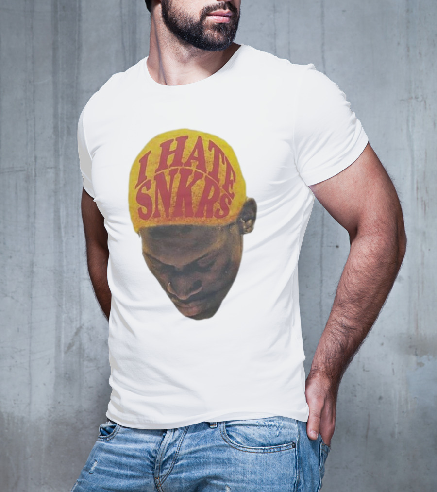 I Hate Snkrs Retro Style Bold Text On Yellow Hat T-Shirt