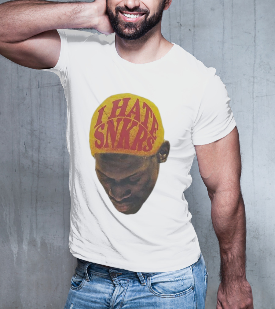 I Hate Snkrs Retro Style Bold Text On Yellow Hat T-Shirt