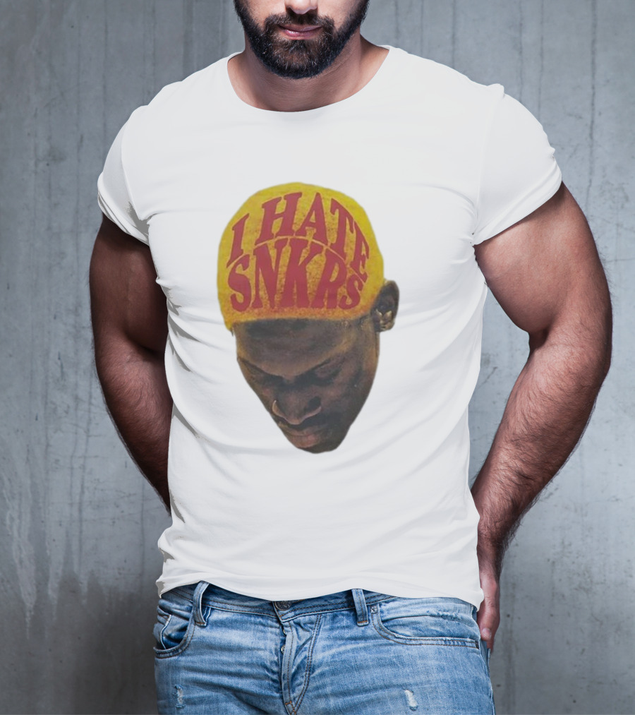 I Hate Snkrs Retro Style Bold Text On Yellow Hat T-Shirt