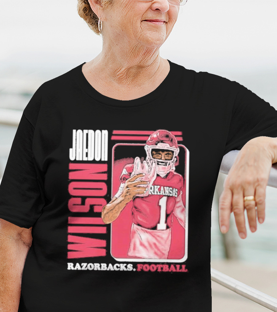 Jaedon Wilson Arkansas Razorbacks Football Cartoon Player T-Shirt