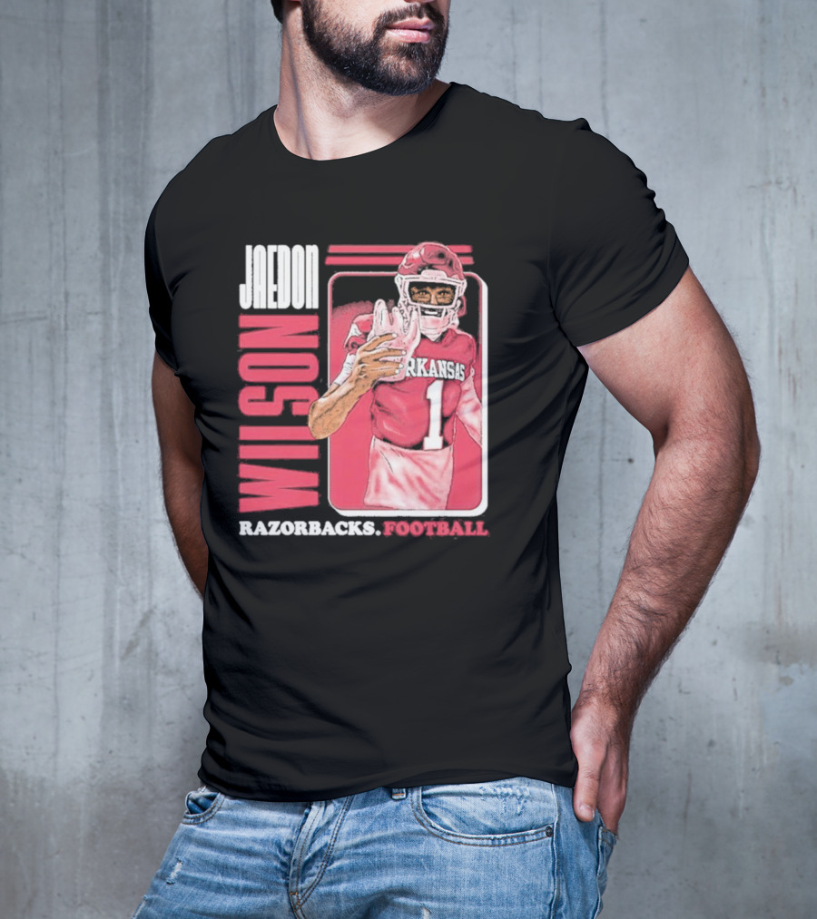 Jaedon Wilson Arkansas Razorbacks Football Cartoon Player T-Shirt